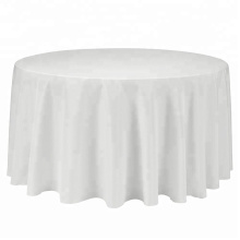 100% Polyester Cheap White Round Banquet Wedding Table Cloth Tablecloths and Chair Cover Disposable Plain Dyed Many Color 100pcs